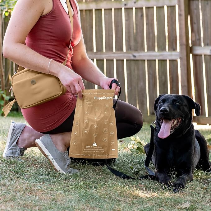 Puppington Certified Home Compostable Poop Bags - ASTM D6400 Compliant - Pairs with Puppington 3-in-1 Bag & Fits all Standard Poop Bag Dispensers (Latte Beige) (Latte Beige, 180 Bags)