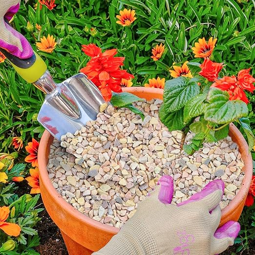 1.1LB Natural Gravel Pebbles, 1/4 Inch Gravel Stones for Succulent and Cactus, Aquariums, Terrarium, Vases and Indoor Outdoor Gardening,Gold