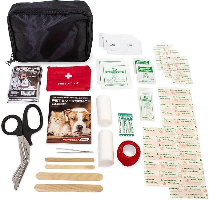 Emergency Zone Pet First Aid Kit. Prepare Your Dog for Hurricanes, Earthquakes, Wildfires, etc.