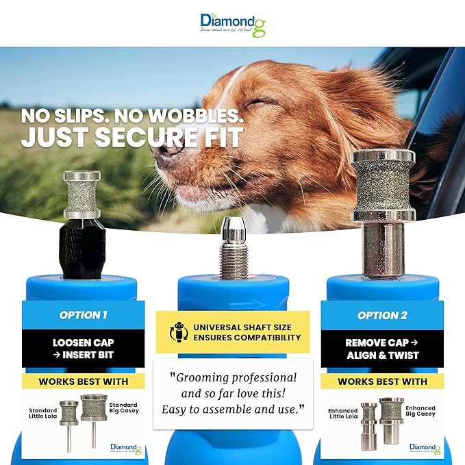 Diamondg Cordless Dog Nail Grinder with Quiet Sound & LED Tip for Large & Small Dogs, 4hrs. Runtime - Electric Dog Nail Trimmer, Heavy Duty Rotary Tool Alternative to Toenail Clippers & Filers