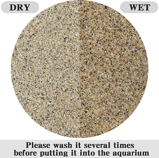 FANTIAN 10 lbs Aquarium Sand, 0.6-1.2 mm Aquarium Substrate for Freshwater Fish Tank. Decorative River Rocks Gravel for Fish Tank, Plants Potted, Fire Pits, Candle, Vase and Crafts