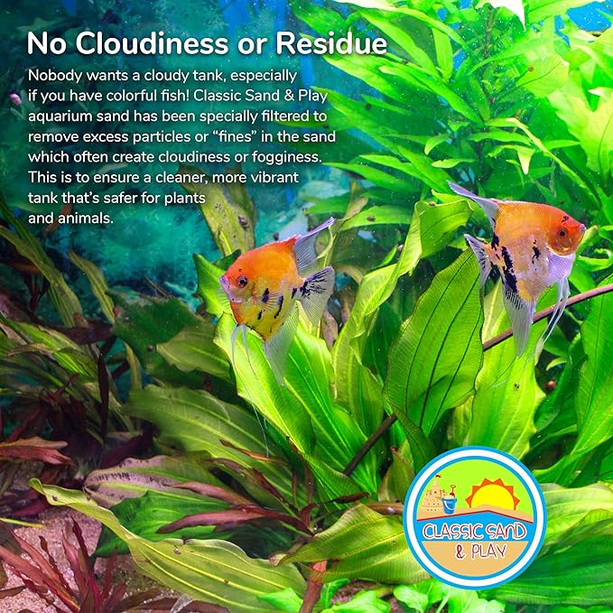 CLASSIC SAND & PLAY Natural Aquarium Sand for Freshwater and Saltwater Tanks, 20 lb. Bag, Improves Filter Life and Filtration Process, Pre-Washed Fine Sand, Green