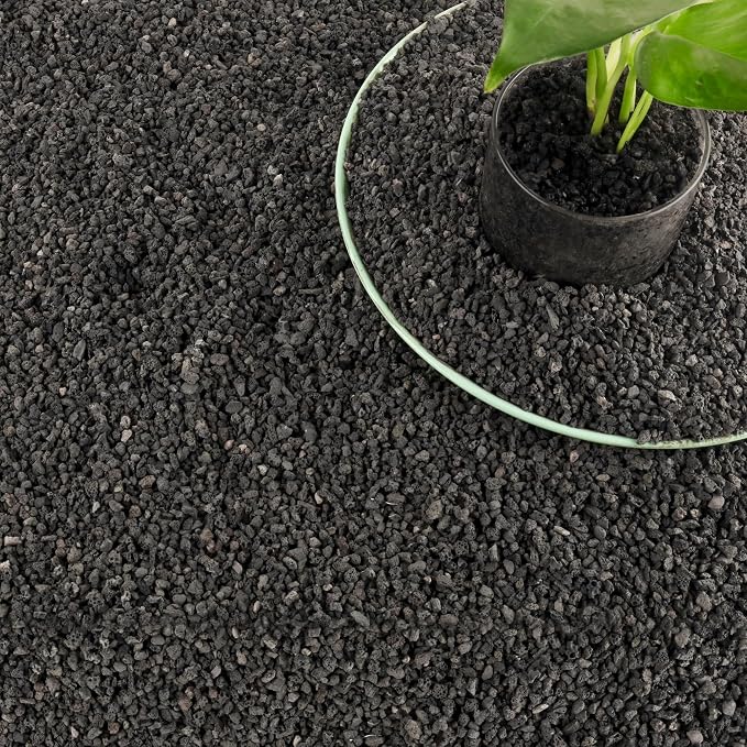 18LB Black Lava Rocks for Plants, Volcanic Rock Horticultural Lava Rock Soil for Landscaping Plants Drainage, Small Lava Rock Gravel for Succulents, Bonsai, Vase Fillers, Top Dressing