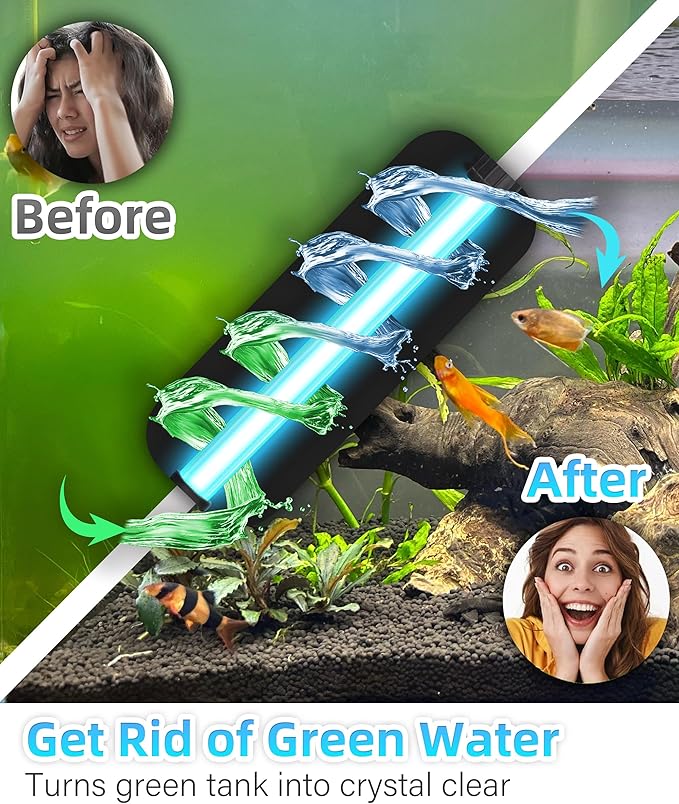 COOSPIDER Aquarium Filter U-Very Suitable for 20-75 Gallon Tank, 30 Gallon Fish Tank Water Filter for Green Water Control, Internal Submersible Pump Filtration System, Fish Filters for Aquariums