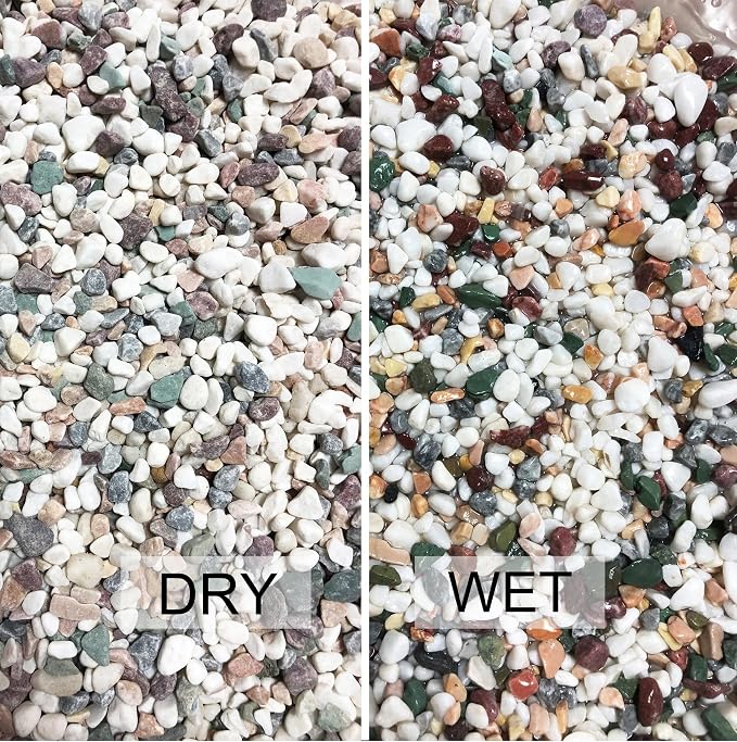 5LB River Rocks for Fish Tanks 1/8-3/8inch Aquarium Gravel Small Rocks for Plants Decorative Rocks Mixed Color Vase Fillers Rocks for Crafts Colorful Rocks
