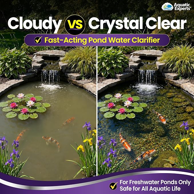 Pond KloudAway Pond Water Clarifier – Clears Cloudy Pond Water, Clumps Particles for Easy Removal, 500 mL, Aquatic Experts