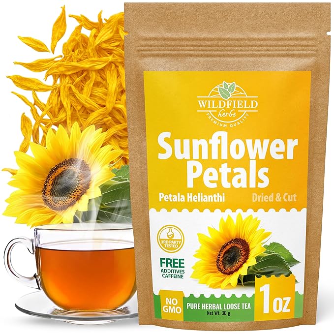 1 oz. Sunflower Petals Herbal Tea (Petala Helianthi) – 28g Dried Sunflower Petals Tea Té de Pétalos de Girasol