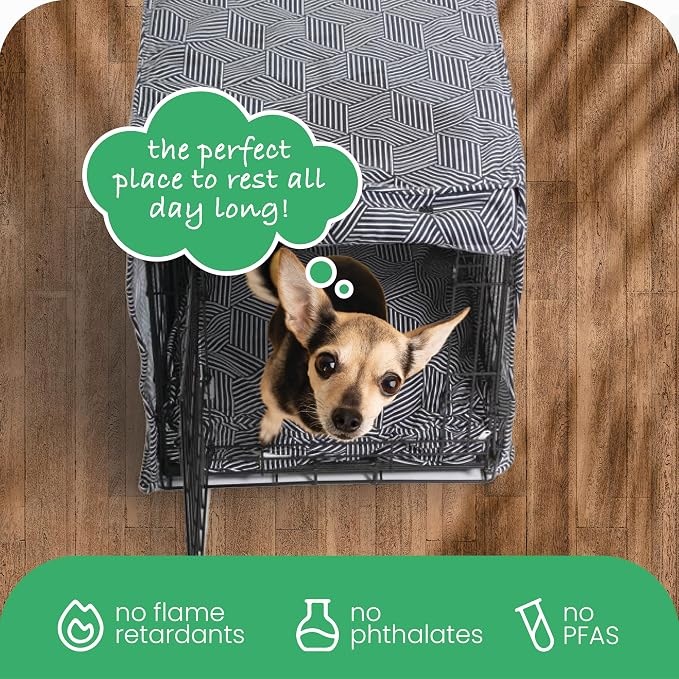 Molly Mutt Rough Gem Dog Crate Cover, 100% Cotton Canvas Cover with 2 Roll-Up Panels, Ideal for Dog or Cat Crate, Durable, Washable, and Free of Harmful Chemicals, 42" x 28" x 31"