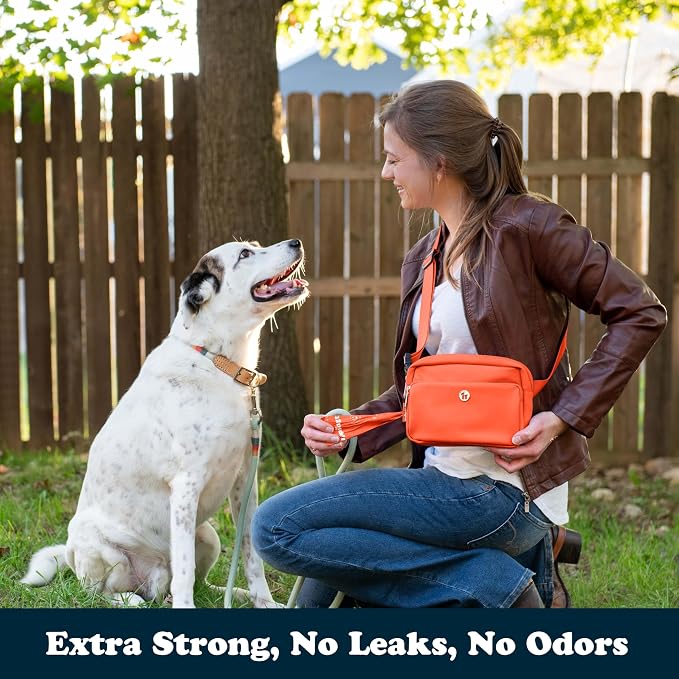 Puppington Certified Home Compostable Poop Bags - ASTM D6400 Compliant - 270 Extra Thick Bags - Plant Based - Pairs with Puppington 3-in-1 Bag & Fits all Standard Poop Bag Dispensers (Poppy Orange)