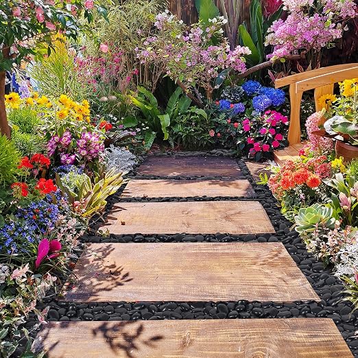 GreatBuddy 8-lb Black River Rocks for Landscaping, 1-2 Inches Black Polished Pebbles, Decorative Rocks for Plants Indoor& Outdoor, Garden Landscaping, Aquariums, Vases, Potted Plants, Home Decor