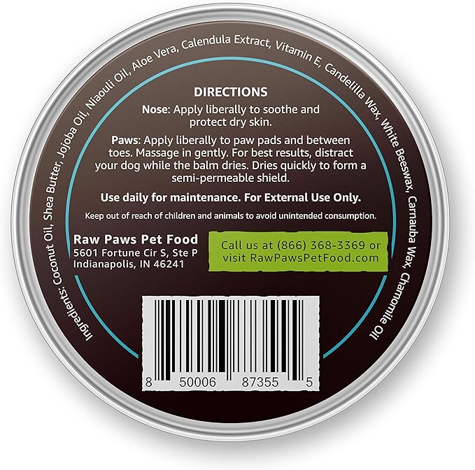 Raw Paws Nose & Paw Balm - Value Size - (4-Ounce) - Dog Nose Balm & Cat Nose Relief - Frenchie, English Bulldog - Snout Soother for Dogs & Cats - Dog Nose Butter Dogs Need - Nose Balm Natural