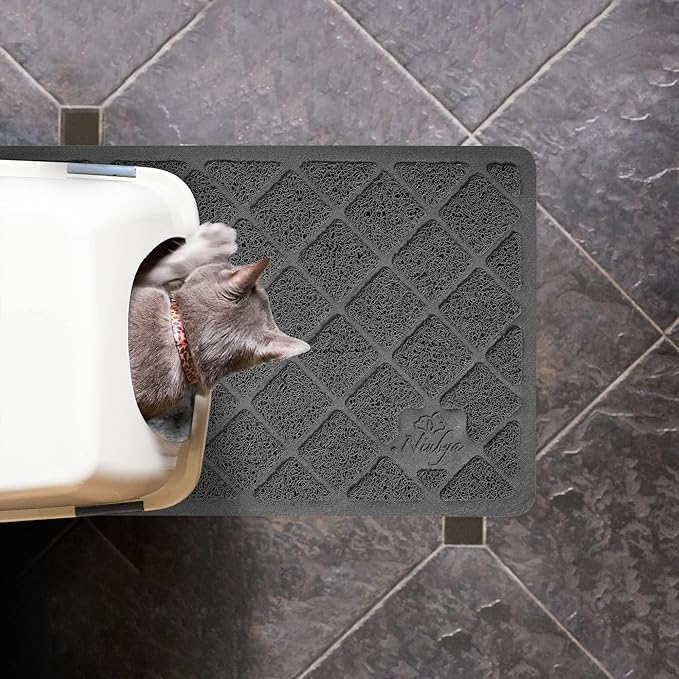 Niubya Premium Cat Litter Mat, 23" Long x 14" Wide, Non-Slip and Waterproof Design, Soft on Paws, Easy to Clean
