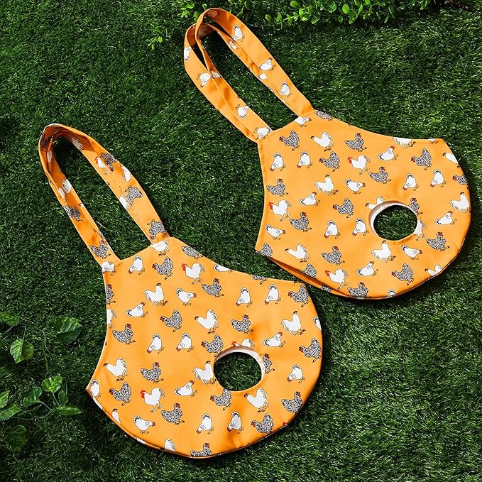 Paterr 2 Pack Chicken Holder Bag, Chicken Carrier Sling Catching Hand Bag Hen Sling with Handle Farm Supplies for Hen Rooster Transport Traveling Hiking Driving(Yellow,13.5 x 13.5 Inch)