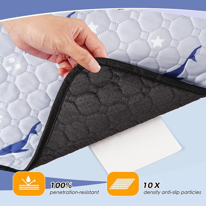 WanpeeGoo Washable Pee Pads for Dogs, 2Pack Reusable Puppy Pads, Super Absorbent & Leakproof Dog Pads, Anti-Slip Dog Pee Pads for Puppy Training & Incontinence, Dolphin Pattern 36"x36"