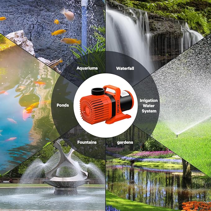 DOKO 10000GPH Submersible Water Pump, 1000W High Flow Pond Pump with 33 FT Lift Height and 30FT Power Cord, Ultra Quiet Fountain Pump for Large Ponds, Large Aquariums, Waterfalls, Water Fountains