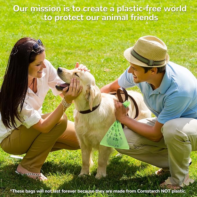 Compostable Dog Poop Bags, 240 Count/16 Rolls, Leak-Proof Unscented, Plant-Based Biodegradable, Tear-Free Easy Open Rolls, ASTM D6400 & EN13432 Certified, Dark Green