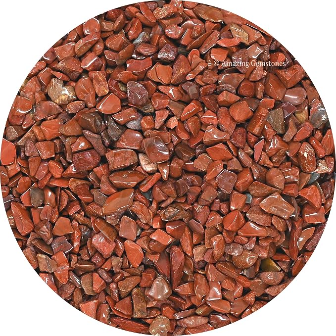 Red Jasper Crystal Chips and Rocks - Aquarium Gravel, Small Tumbled Stones and Tiny Crystals for Decoration (Natural AAA Grade Gemstones)