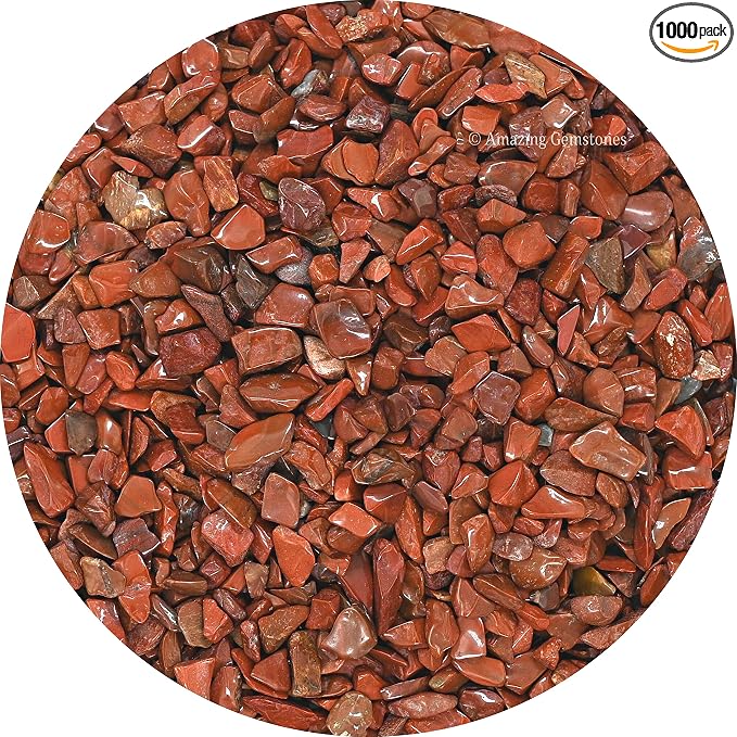 Amazing Gemstone Red Jasper Crystal Chips Aquarium Gravel Rocks - Red Jasper Chips Bulk Fish Tank Gravel, Small Tumbled Stone Chips and Tiny Crystals for Decoration (AAA Grade) (1000+ Carat Chips)