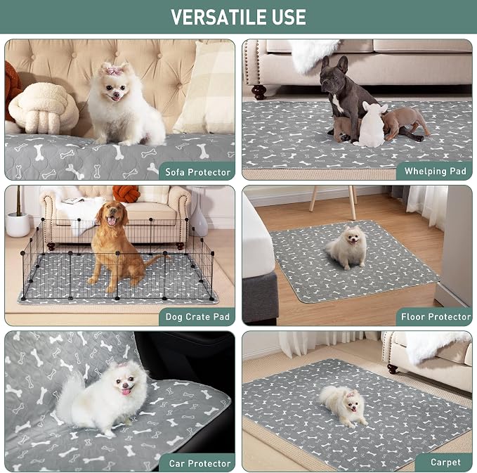 Eterish Reusable Washable Pee Pads for Dogs Large/Extra Large 36'' x 36'' 2 Pack, Absorbent Pet Puppy Dog Training Pads Non-Slip, Waterproof Whelping Potty Pads for Dogs Leak-Proof