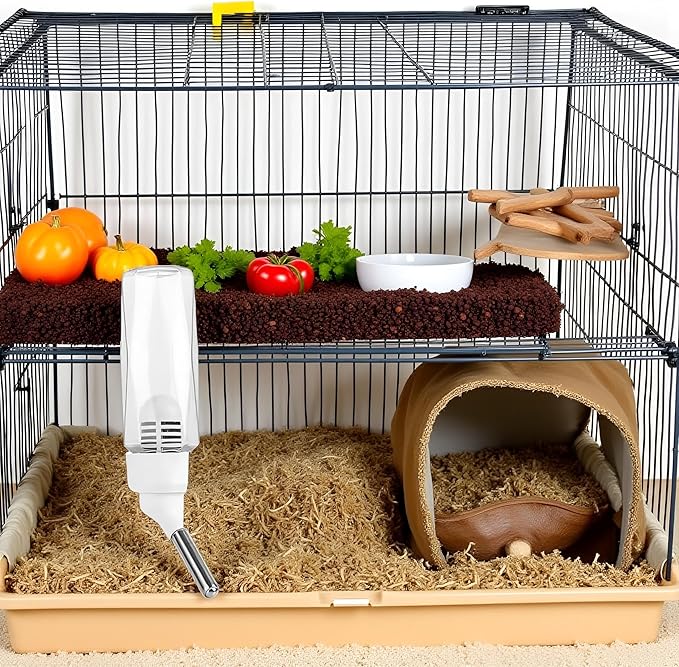 80 ml- No Drip Water Dispenser for Small Animals - Transparent Hanging Bottle for Rabbits, Guinea Pigs, Hamsters, Mice, and Ferrets - Leak Proof with Filter, Water Bottles