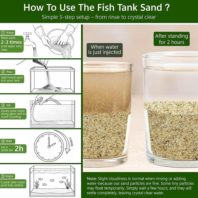 NUPICK 0.4-0.8mm Beige Aquarium Sand, 20lbs Substrate for Fish Tank, Garden | Decorative Fish Tank Sand for Plants, Aquarium Gravel Substrate for Terrarium, Vase Filler, Crafts, Reptiles, Candle, Cactus