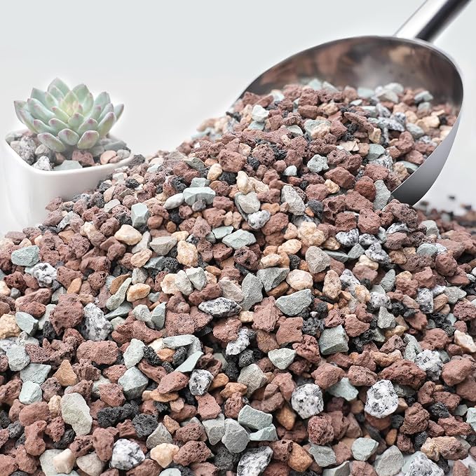 NUPICK 3lb Mix Horticultural Lava Rocks for Plants, 3/8" Gravel for Cactus | Colorful Succulent Potting Soil Amendments, Decorative Bonsai Gritty Rock, Pumice for Plants, Vase Fillers, Top Dressing