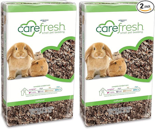 Carefresh Natural Paper Small Pet Bedding, Dust-Free | Odor Control | 30 L | Pack of 2 | 99% Dust-Free