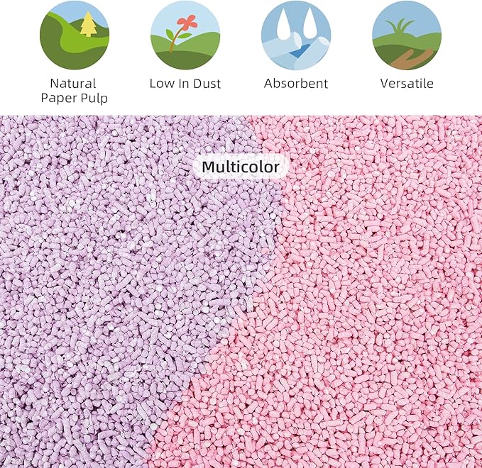 Niteangel Hamster Paper Pellets Bedding 1.8LB / 850g Small Aninam Bedding for Syrian Dwarf Hamsters Gerbils Mice Mouse Lemming Degus or Other Small-Sized Pets (Purple)