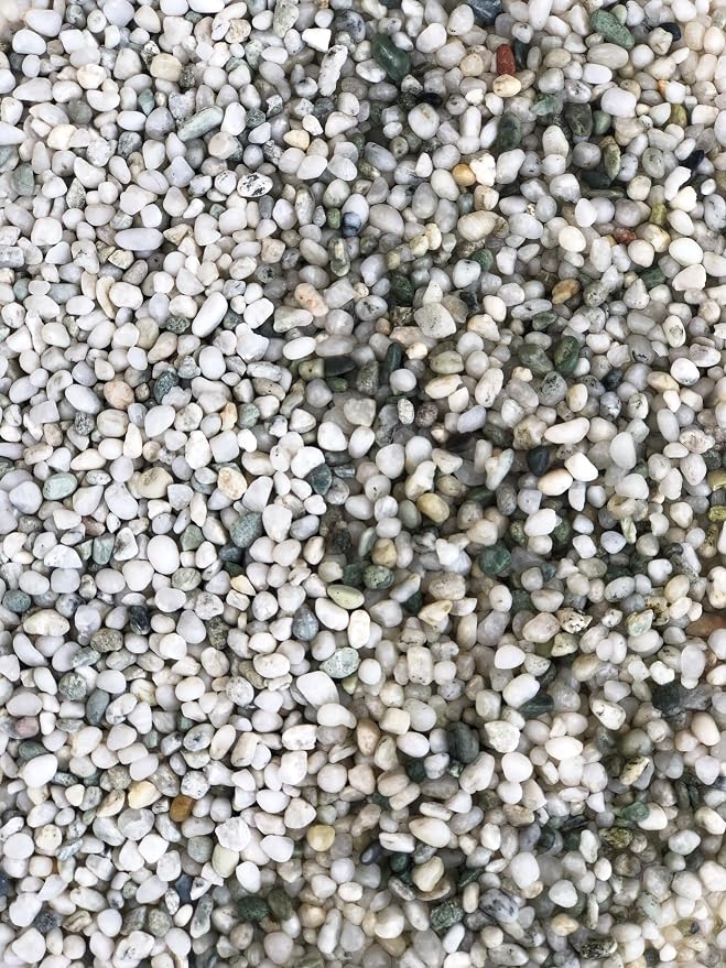 Aqua Natural Iwagumi Pebble Substrate, Silver, 7.7lb | Ultra Premium, For Aquascaping, For Aquariums, For Vivariums and Terrariums