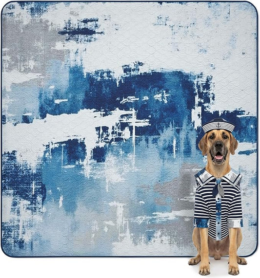 FXW Washable Pee Pads for Dogs, Puppy Pads with Super Absorbent, Specifically Designed for FXW Rollick/Homeplus 32/40/45inch 8 Panels Dog Playpen, 71" Square, Tie-Dye Blue, 1 Pack