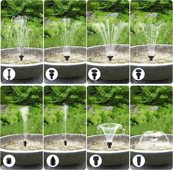 Biling 7.5W Solar Water Pump Outdoor 80 GPH with Dry-Run Protection | Solar Fountain with DIY 5ft Tubing for Samll Ponds, Garden Pool and Bird Bath