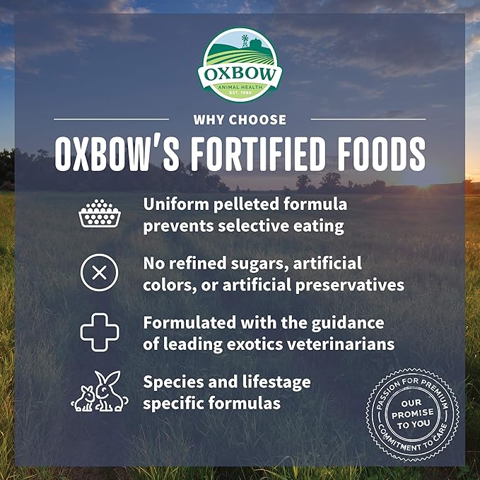 Oxbow Garden Select Guinea Pig Food, Adult, Made with Oxbow Timothy Hay for Guinea Pig, Pet Food Pellets with Vitamin C, Non-GMO, Small Animal Pet Products, Made in USA, High Fiber, 8 lb. Bag