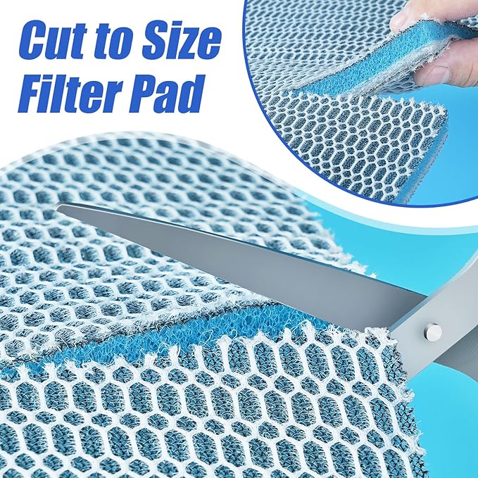 AQUANEAT Aquarium Filter Sponge 8-Layer Filter Media Pad, Cut-to-Size Foam Floss for Fish Tank Sump Pond (16" x 12" x 0.6")