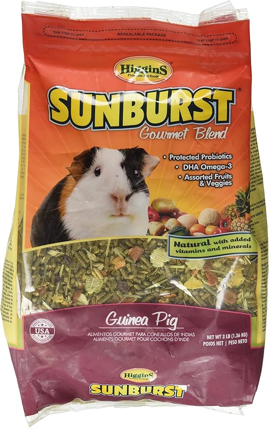 Higgins Sunburst Gourmet Food Mix for Guinea Pigs, 3 Pound