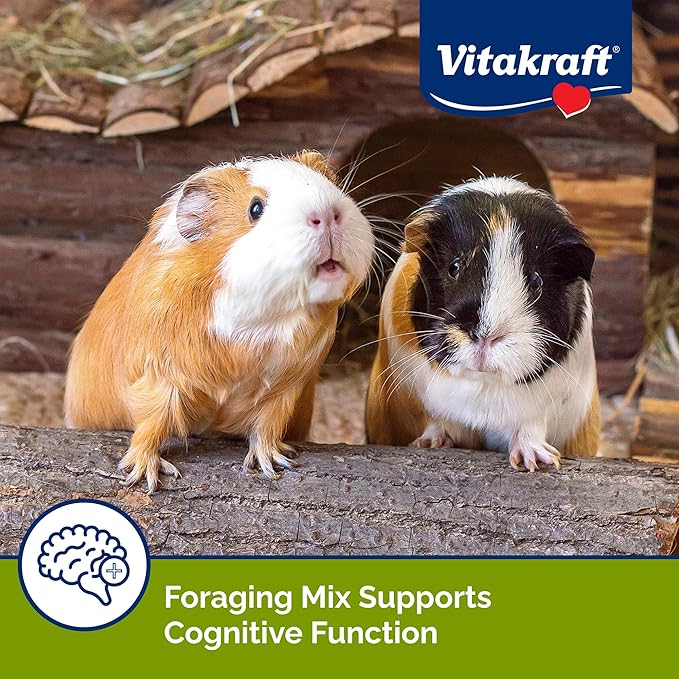 Vitakraft Vita Smart Guinea Pig Food – 4 lbs Bag - High Fiber Timothy Hay – with Vitamins Minerals, Probiotics for Engaging Foraging and Daily Nourishment - Includes Fruits, Vegetables and Vitamin C