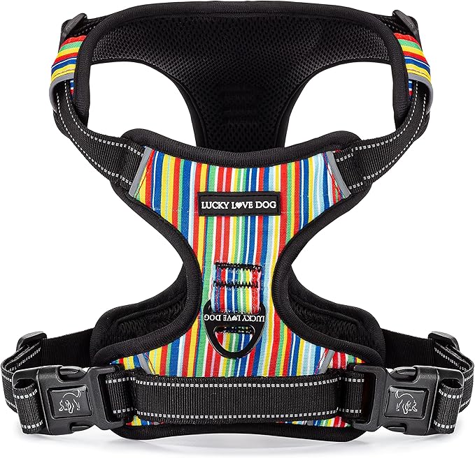 Lucky Love Dog Harness, Easy to Walk, No Pull Dog Harness, Adjustable Custom Fit (Hippie, Extra Small)