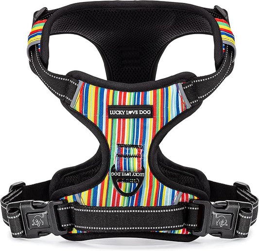 Lucky Love Dog Harness, Easy to Walk, No Pull Dog Harness, Adjustable Custom Fit (Hippie, Extra Small)
