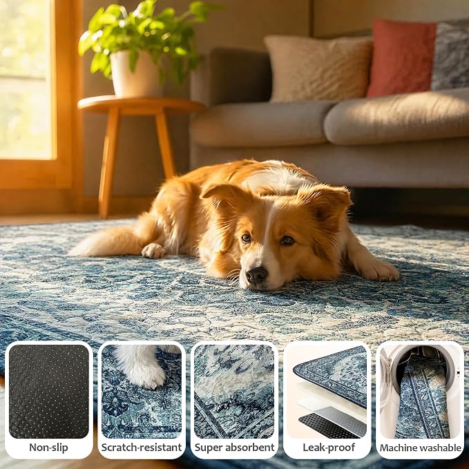 Washable Pee Pads for Dogs, Reusable Puppy Potty Training Pads, Ultra-Absorbent Thick Waterproof Leak-Proof Non-Slip Pads & Mat for Crate, Playpen, Floor, Whelping & Housebreaking , 2 Pack 36"x36"