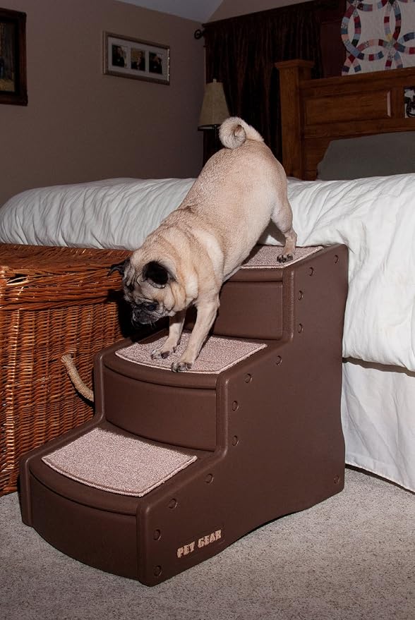 Pet Gear Easy Step III Pet Stairs, 3 Step for Cats/Dogs, Removable Washable Carpet Treads, for Pets Up to 150lbs, No Tools Required, Available in 6 Colors | 3 Step, For Cats/Dogs, Removable Washable Carpet Treads, Supports 150 Pounds, No Tools Required