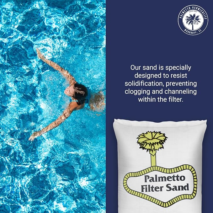 5 Pack Pool Filter Sand, Clean and Clear Water, Superior Quality Natural Sand for Residential and Commercial Pool Sand Filter Pumps, 50 Pound