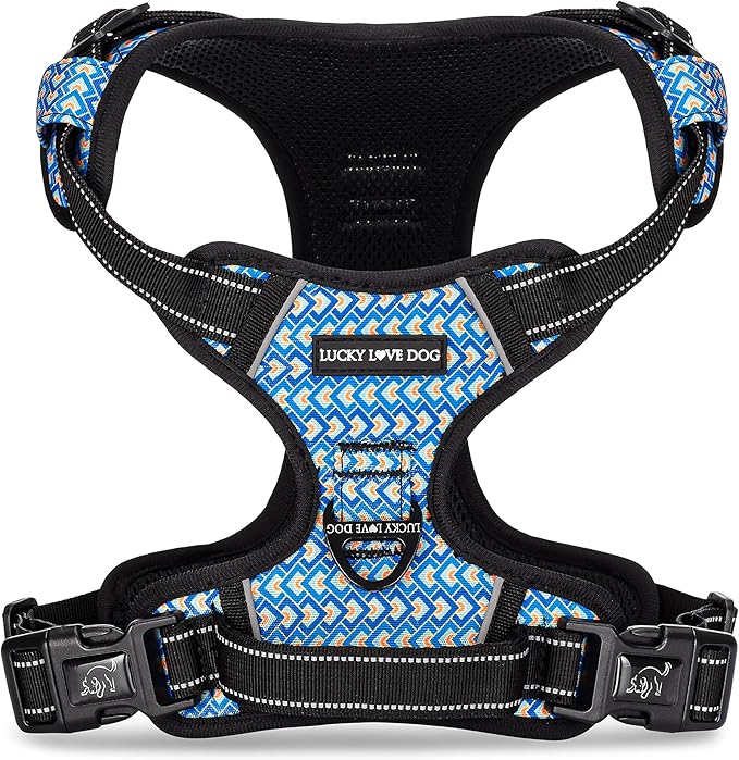 Lucky Love Dog No Pull Dog Harness, Adjustable and Easy to Walk, Cute Patterned Harness for Small Male & Female Dogs - Murphy, XS