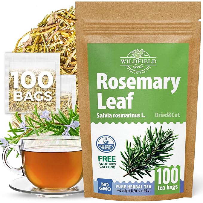 100 Bags Rosemary Tea Herbal Tea (Salvia Rosmarinus) - 100 Count 1.5g Bags Rosemary Herb Te De Romero