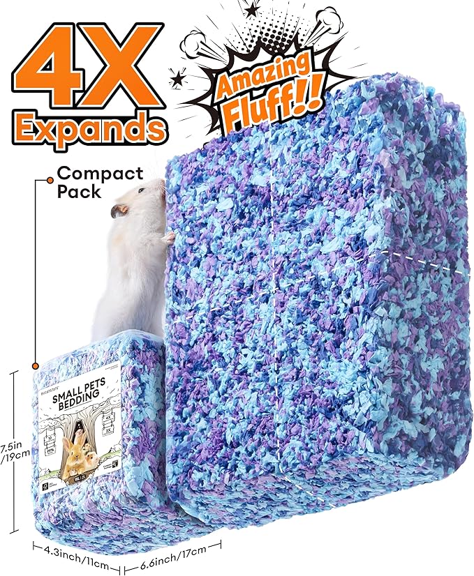 BUCATSTATE Hamster Bedding 70L, Truly 99% Dust-Free Small Animal Paper Bedding Odor Control, Cozy Hamster Litter for Rabbit Rat Syrian Dwarf Hamsters Gerbils (Harvest Sunset)