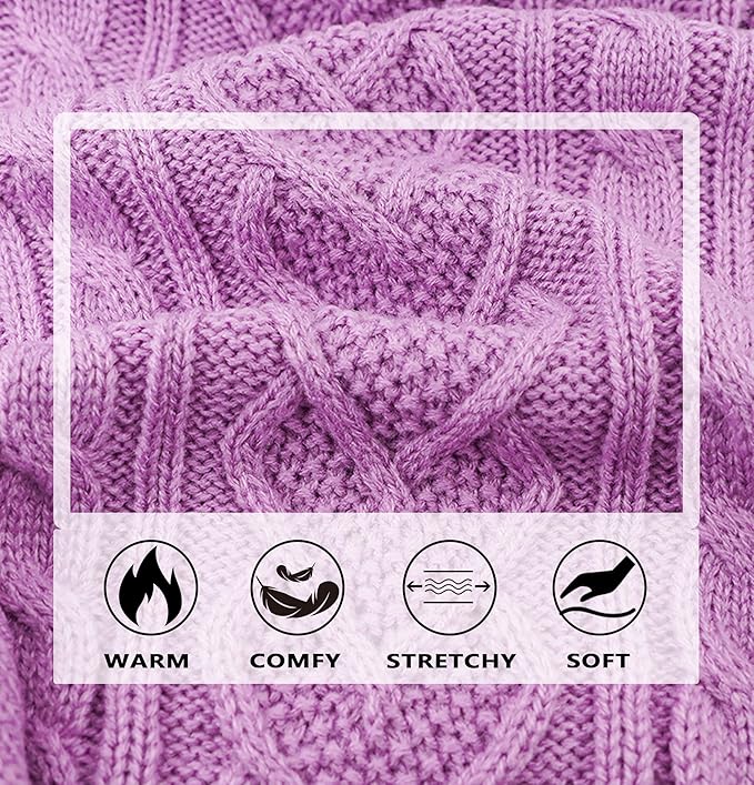 Dog Sweaters for Small Dogs Girl Twist Chihuahua Clothes Solid Small Dog Sweater with Heart Shape Pattern Puppy Knitted Turtleneck Pullover Sweater Warm Dog Clothes for Fall Winter (Purple, X-Small)