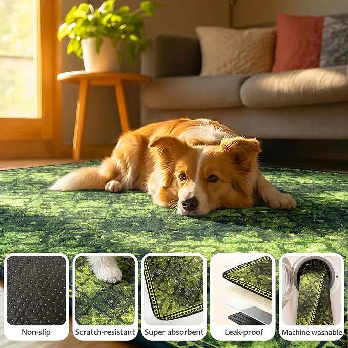 Washable Pee Pads for Dogs, Reusable Puppy Potty Training Pads, Ultra-Absorbent Thick Waterproof Leak-Proof Non-Slip Pads & Mat for Crate, Playpen, Floor, Whelping & Housebreaking , 2 Pack 48"x72"