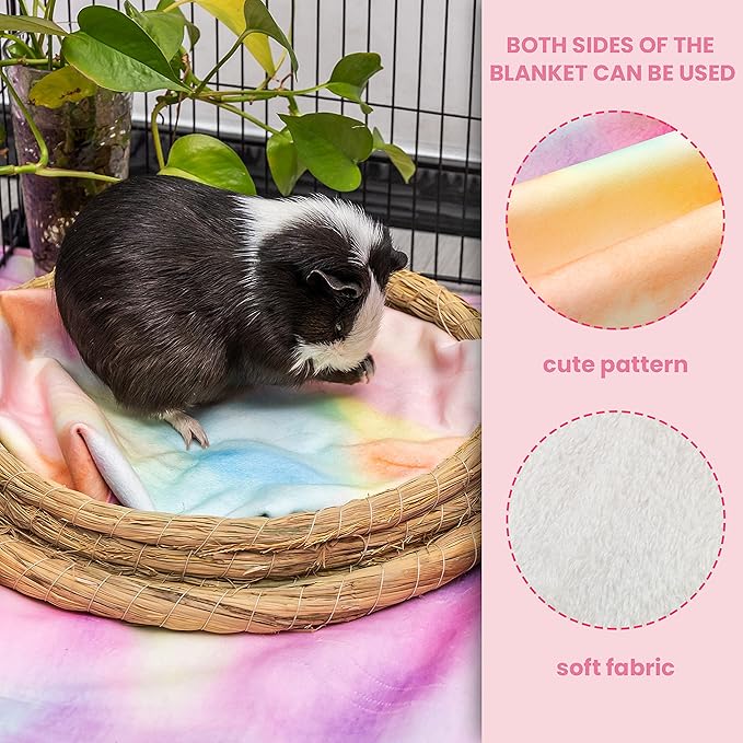 Guinea Pig Bedding - 3 Pack Waterproof Small Animal Cage Accessories for Guinea Pig Rat Hamster Chinchilla Hedgehog Rabbit Ferret- Washable Soft Fleece Pet Cage Liner Mat Blankets