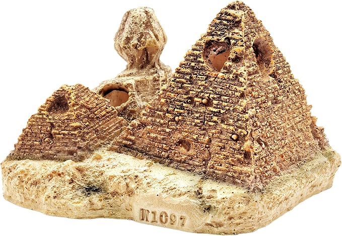 M2cbridge Aquarium Decor Castle Shipwreck Ornament Underwater Landscape(Egyptian Pyramid + Pharaoh)