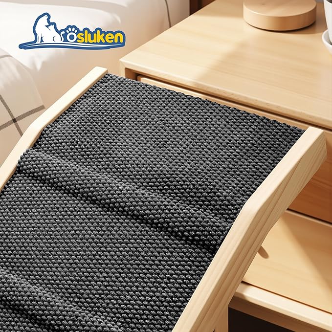 Dog Ramp for Couch, 49" Long Foldable Pet Ramp for Small Large Dogs, Dog Ramps for Bed, High Traction with Platform 6 Adjustable Heights 18" to 21.5" Up to 220LBS, Black