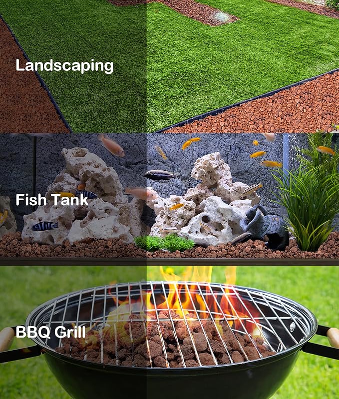 Stanbroil Red Lava Rock Granules for Gas Log Sets and Fireplaces - 10 lb.Bag (0.4"-0.8") | Fire Pits, Gas Log Sets