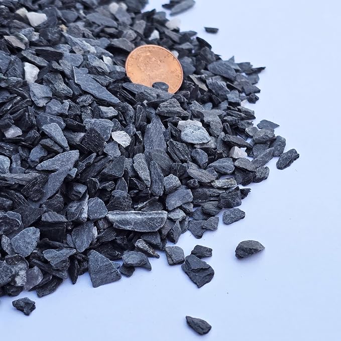 Natural Slate Stone Gravel 1/8 to 1/4 inch - USA Sourced and Packaged for Basing Models, Wargaming, Mosaic Stone Art, Crafts, Bonsai, Succulents, Miniature or Fairy Gardens, Aquariums (1lb)
